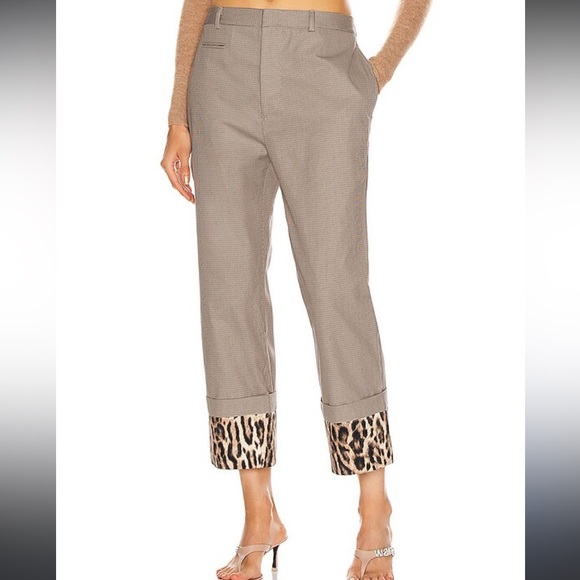 R13 Women’s Mini Houndstooth Trousers With Fold-over Cuffs - Picture 4 of 15